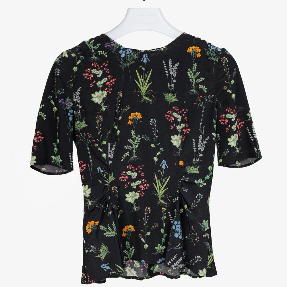 Altuzarra Christina Black Floral Top